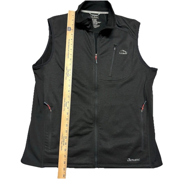 L.L. Bean Mens XL Fleece Vest Jacket Black Full Zip Pockets Outdoor Hiking Gorp - Picture 6 of 8